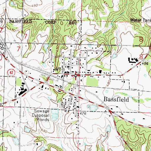Topographic Map of L L Roberts Methodist Church, MS