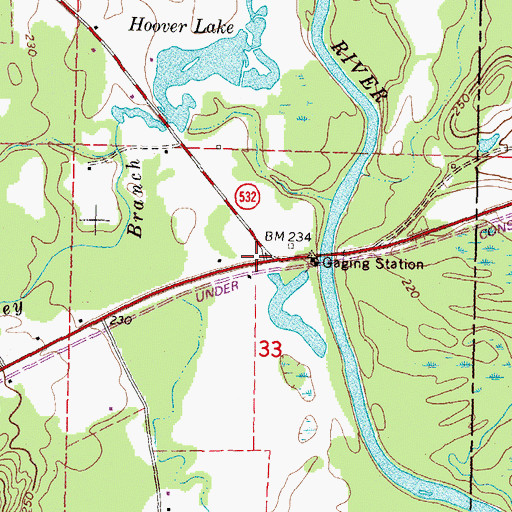 Topographic Map of Reddochs, MS