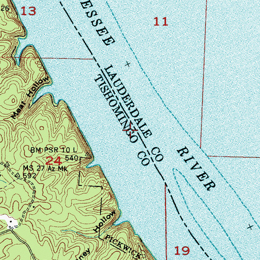 Topographic Map of Hubbard Landing (historical), MS