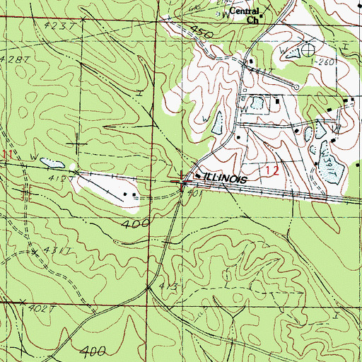 Topographic Map of Blake Siding (historical), MS