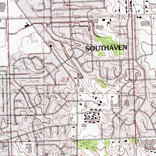 Topographic Map of Bynums Chapel, MS