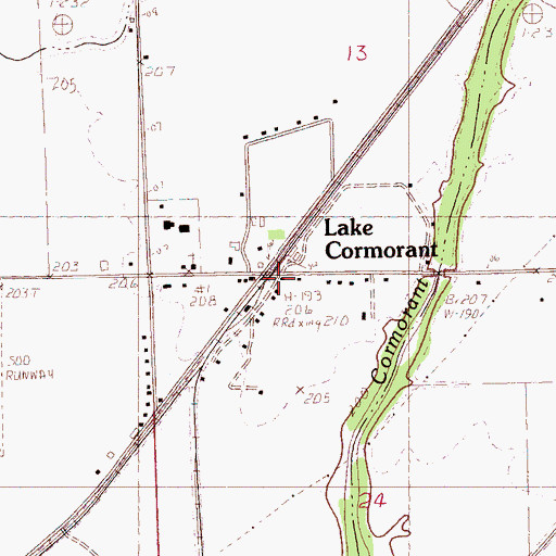 Topographic Map of Lake Cormorant, MS