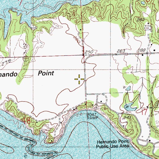 Topographic Map of Hernando Point, MS