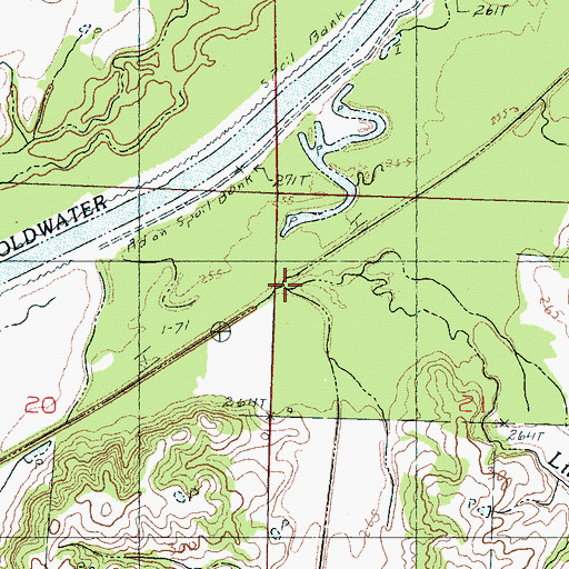 Topographic Map of Jordan Creek, MS