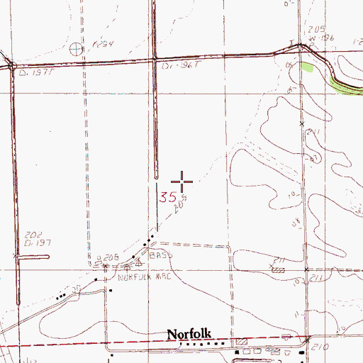 Topographic Map of Norfolk Bayou, MS