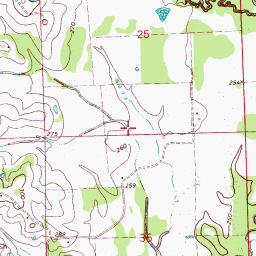 Topographic Map of Bryan Swilley Pond Dam, MS