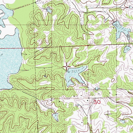 Topographic Map of J A Whitten Lake Dam, MS