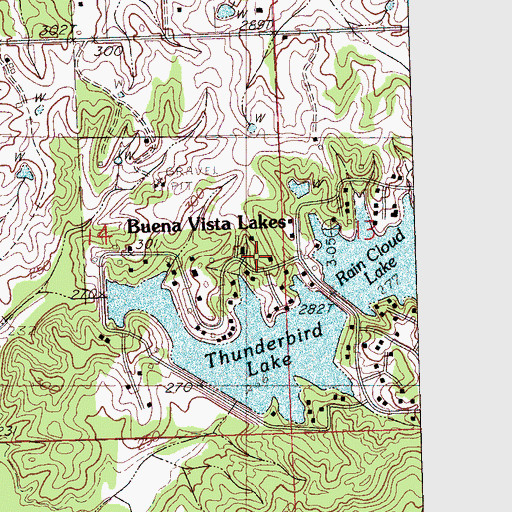 Topographic Map of Buena Vista Lakes, MS