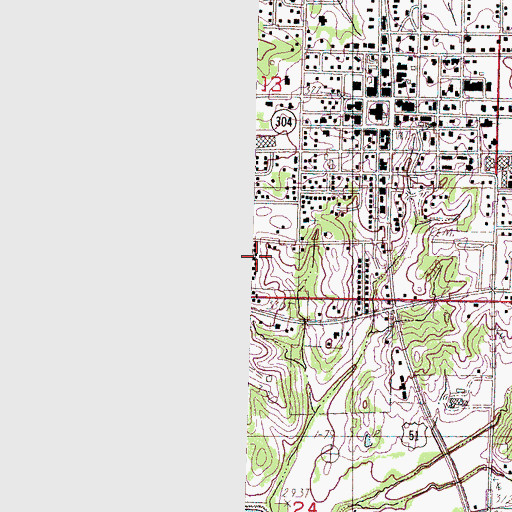 Topographic Map of Hernando Community Center, MS