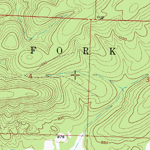 Topographic Map of Township of Black Fork, AR