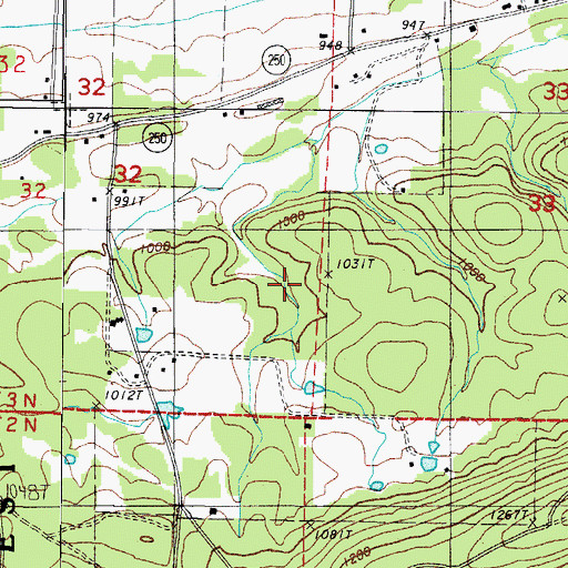 Topographic Map of Township of Lamb, AR
