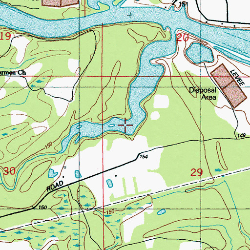 Topographic Map of Aliceville Lake, MS