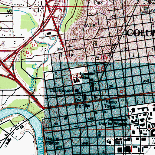Topographic Map of Franklin Academy, MS