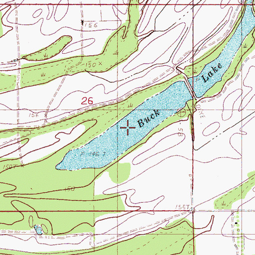 Topographic Map of Buck Lake, MS