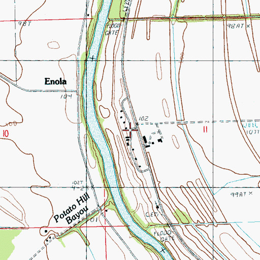 Topographic Map of Enola, MS