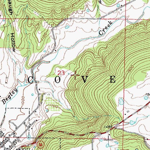 Topographic Map of Township of Wileys Cove, AR