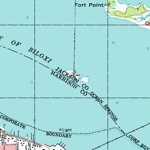 Topographic Map of Channel Island, MS