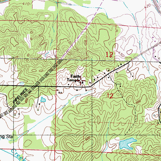 Topographic Map of Faith Temple, MS
