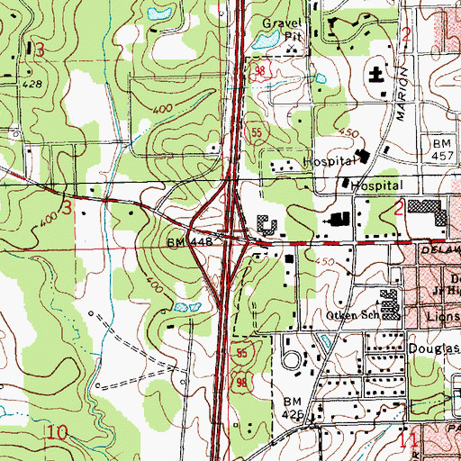Topographic Map of Interchange 17, MS