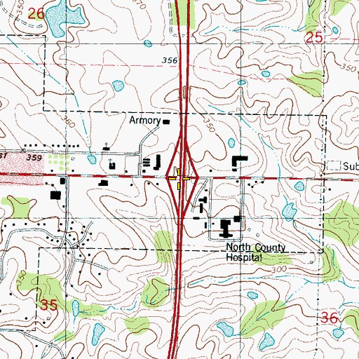 Topographic Map of Interchange 252, MS