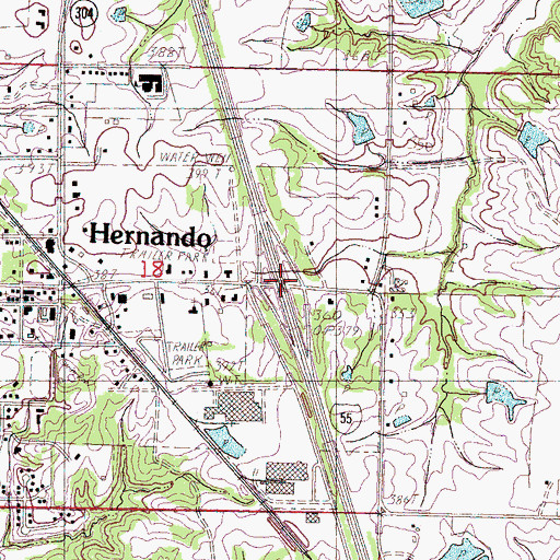 Topographic Map of Interchange 280, MS