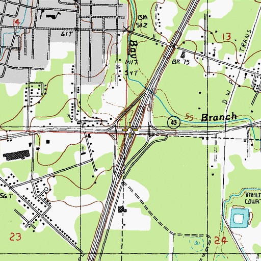 Topographic Map of Interchange 4, MS