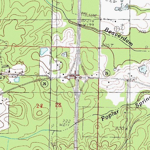 Topographic Map of Interchange 29, MS