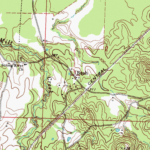 Topographic Map of Bush, MS