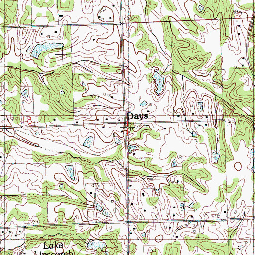Topographic Map of Days, MS