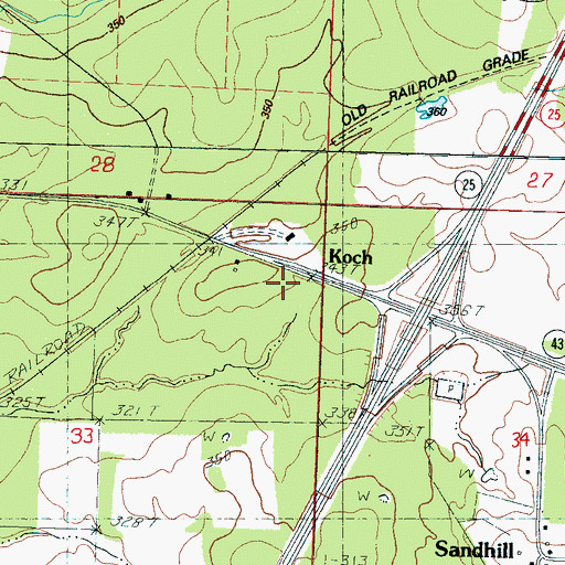 Topographic Map of Koch, MS