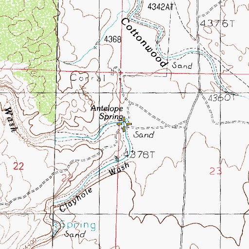 Topographic Map of Antelope Spring, AZ