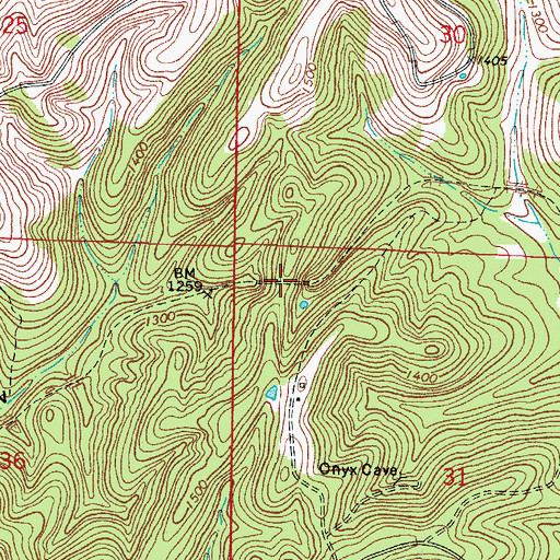 Topographic Map of Charcoal Gap, AR