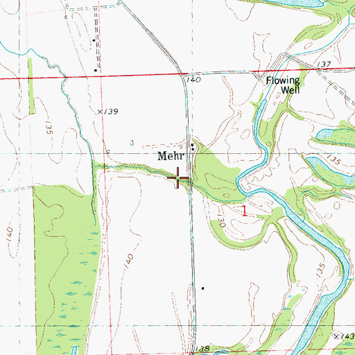 Topographic Map of Mehr, MS