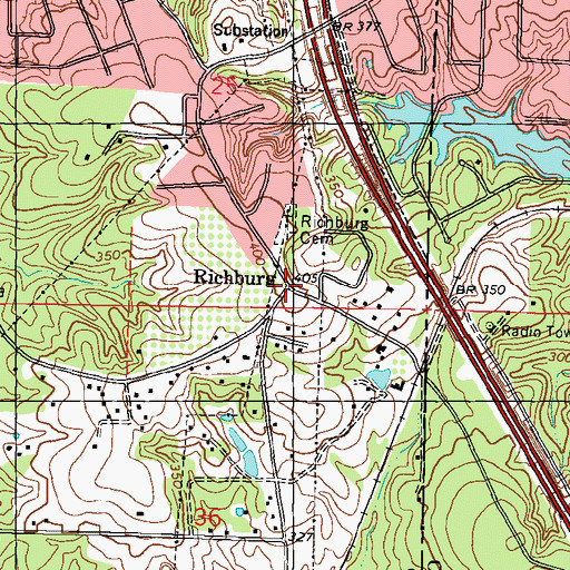 Topographic Map of Richburg, MS
