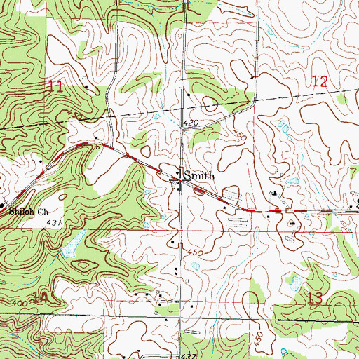 Topographic Map of Smith, MS