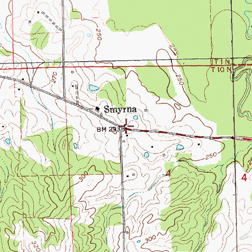 Topographic Map of Smyrna, MS