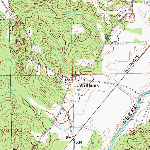 Topographic Map of Williams, MS