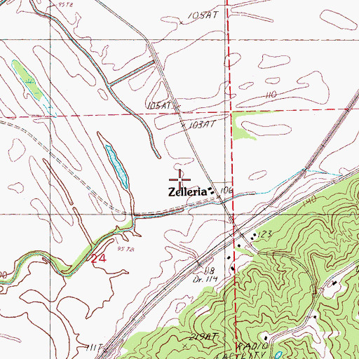 Topographic Map of Zelleria, MS