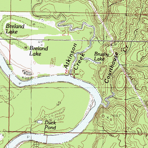 Topographic Map of Atkinson Creek, MS