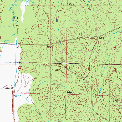 Topographic Map of Bagley Creek School (historical), MS