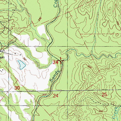 Topographic Map of Bates Creek, MS