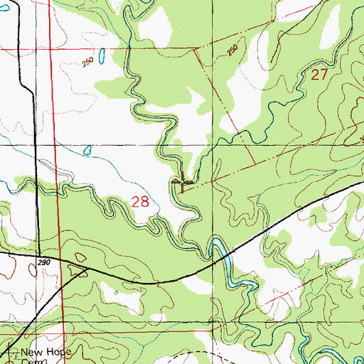 Topographic Map of Berry Creek, MS