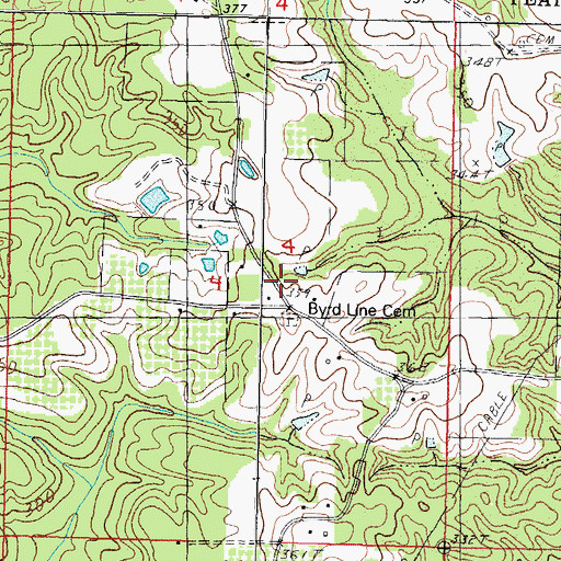 Topographic Map of Byrd Line School, MS