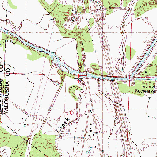 Topographic Map of Burgess Creek, MS
