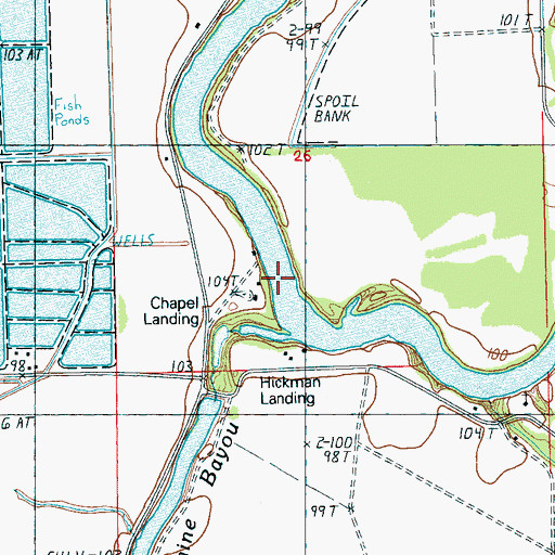 Topographic Map of Chapel Landing, MS