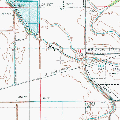 Topographic Map of Coon Bayou, MS