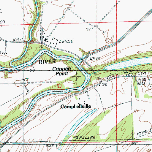 Topographic Map of Crippen Point, MS