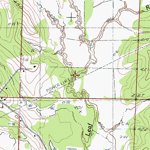 Topographic Map of Crout Creek, MS