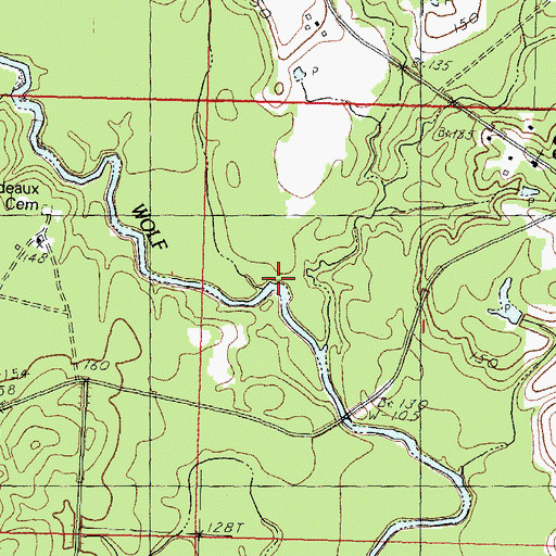 Topographic Map of Cypress Creek, MS