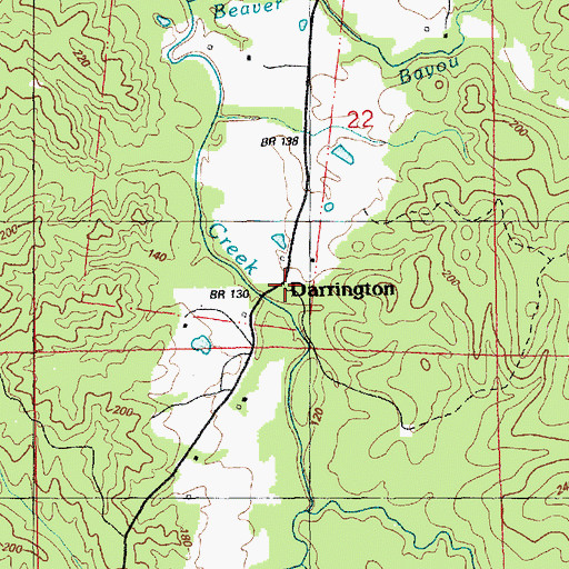 Topographic Map of Darrington, MS